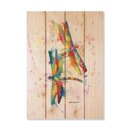 WILE E. WOOD 14 x 20 in. Bartholets Rainbow Dragonflies Courtship Wood Art DBRDC-1420